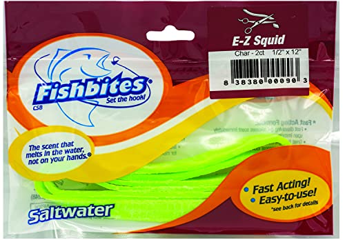 Fishbites EZ Squid - Fast Acting - color: Chartreuse, size: Large