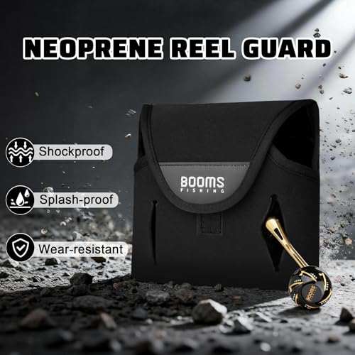 Booms Fishing Spinning Reel Cover, Neoprene Fishing Reel Case, Fit 5000~10000 Spinning Reels, Saltwater Protective Bag with Handle Slot, RC7 X-Large Size