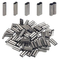 100PCS Double Copper Barrel Crimp Sleeves,Barrel Copper Sleeves Wire Rope Fishing Crimp Sleeves Fishing Line Tube Connector Mono Leader Crimps - size: Inside Dia 2.4mm - 100pcs