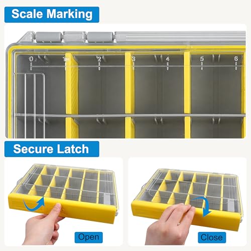 OROOTL Waterproof Fishing Tackle Box Organizer Versatile Storage Organizer Box with Adjustable Dividers Transparent Tackle Boxes Saltwater Freshwater Fly Fishing Accessories Gift for Men - style: 3700 (14.17"x8.9"x1.89")-1pcs