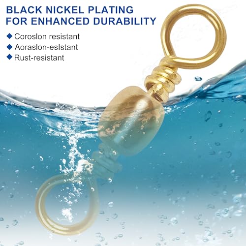 Fishing Barrel Swivels 50 100PCS Saltwater Freshwater Swivels Fish Tackle Accessories Fishing Line Connector High Strength Stainless Steel Solid Ring Rolling Fish Swivel - size: 6#, style: 50PCS