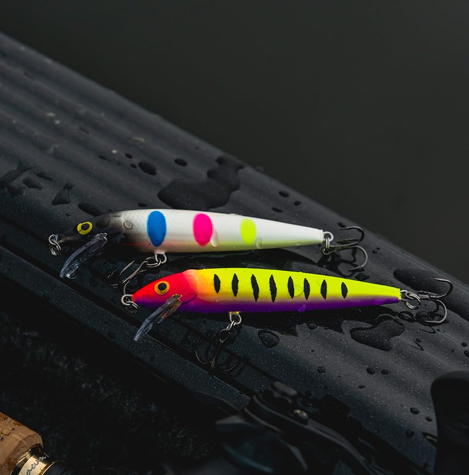 Rapala Husky Jerk Jerkbait – Suspending Hard Bait | Bass Walleye and Pike Fishing Lure, Twitch and Pause Action - color: Moldy Fruit, size: Body Length: 5-1/2"