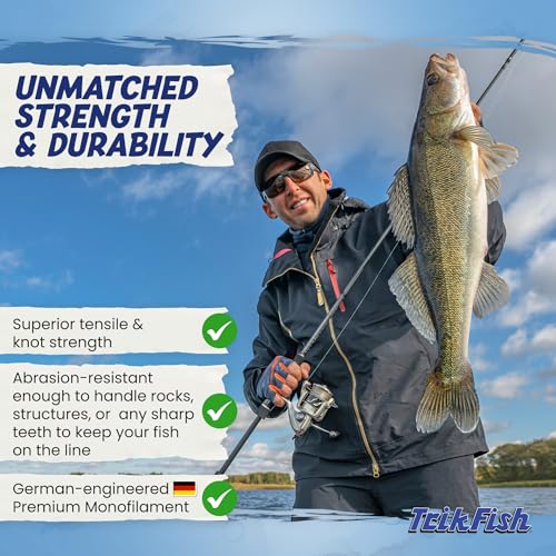 TrikFish Armor Tough Camouflage Monofilament Fishing Line - Stealthy & Strong - Camo Monofilament Line for Freshwater & Saltwater Fishing - Bulk 1/4LB Spool of Mono - color: Camo, size: 30LB Test - 425 Yards