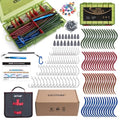 Goture Wacky Worm Fishing Lure Kit with Soft Plastics, Wacky Rig Tools, O-Rings, Worm & Drop Shot Hooks, Beads, Weights & Tackle Box - color: F:209pcs-(5" Soft Worm)&Tackle Box&Lure Bag