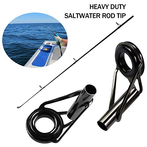 THKFISH Saltwater Rod Tip Repair Kit Heavy Duty Rod Repair Kit Stainless Steel Ceramics Fishing Rod Replacement Tips 30pcs/40pcs - color: 40PCS