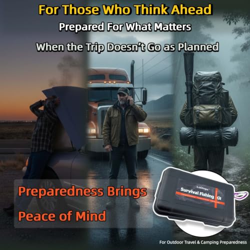 Mini Survival Fishing Kit Small Emergency Fishing TackleBox Pocket Outdoor Fishing Set Travel Party Fishing shoebox Surf Survivalist Fishing Accessories Pack Fishing Gear Gifts for Starter Men - color: Shadow Black
