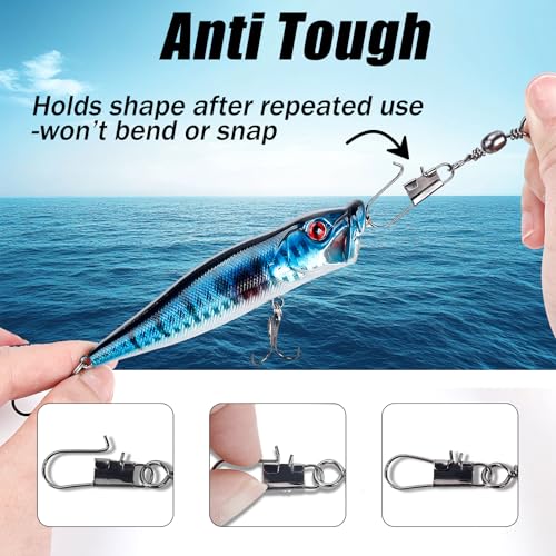 Barrel Swivels Fishing Tackle FS/BZ-02 | Fishing Swivels & Snaps,B-Shaped Quick Clips,Terminal Tackle Kit,for Saltwater Freshwater - size: 10#+8#+6#+4#+2#+1/0#