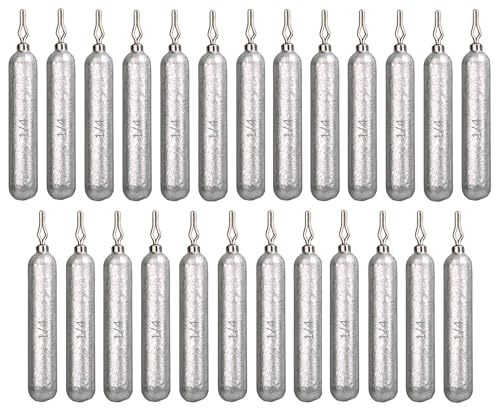 Reaction Tackle Drop Shot Weights for Bass Fishing - Skinny Pencil Sinkers for Drop Shot Rig - Freshwater and Saltwater Finesse Fishing - color: Silver, size: 1/4 Oz (25-Pack)