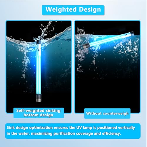 100W Aquarium UV Light for 1000-10000 Gallon, UV Pond Water Clarifier for Koi Pond, Swimming Pool, Spa, Large Fish Tank, Cold Plunge UV Light for Pond Algae Control - size: 100W/For 10000 Gallon