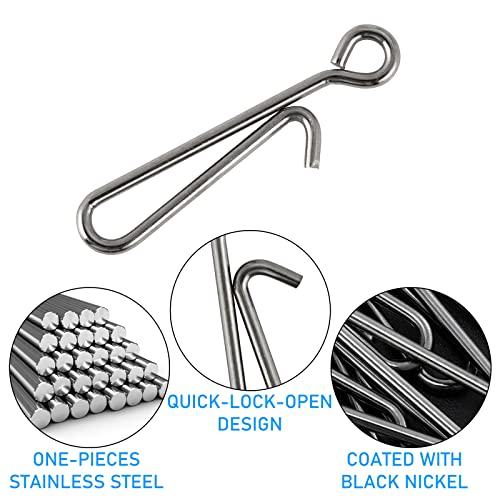Dr.Fish 50 Pack Fishing Clips Quick Change Speed Clips Crankbait Snaps Stainless Steel Line Lure Hook Connector Freshwater - size: #4-50LB-0.95"