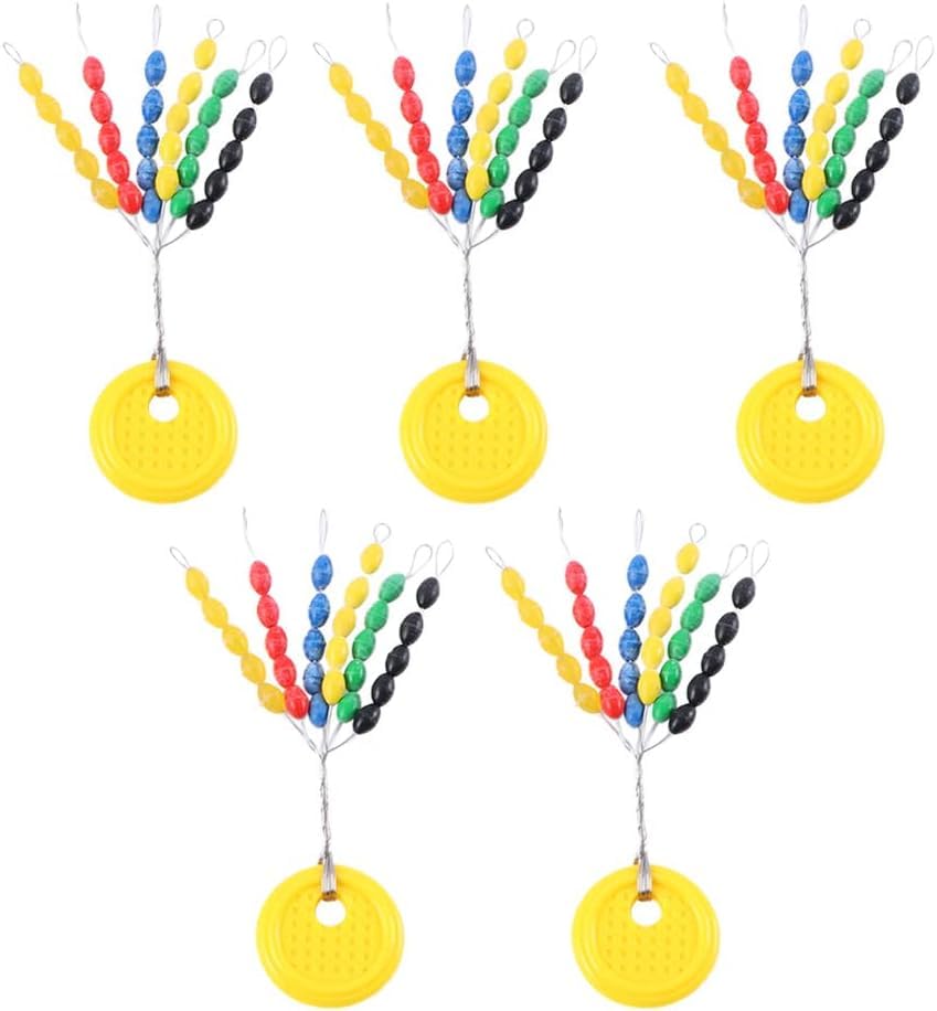 150Pcs/Set Yellow Rubber Fishing Bobber Stoppers,Colorful Fishing Tackle Space Beans Connectors Oval Float Stops Fishing Accessories Hunting and Fishing