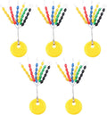 150Pcs/Set Yellow Rubber Fishing Bobber Stoppers,Colorful Fishing Tackle Space Beans Connectors Oval Float Stops Fishing Accessories Hunting and Fishing