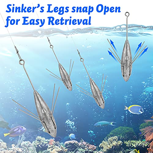 Dr.Fish 5 Pack Sputnik Sinker Spider Sinker 2oz-10oz Surf Fishing Lead Weight Pyramid Saltwater Beach Casting Sea Fishing - size: 5oz-2 Pack