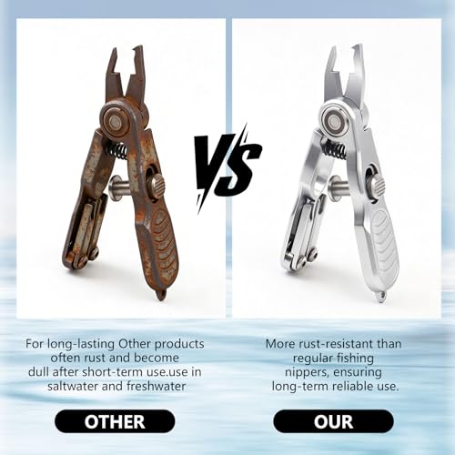 Multifunctional Fishing Line Cutters – Fly Fishing Nippers with Retractors, 420 Stainless Steel Knot Tying Tool and Braided Line Scissors Clippers, Rustproof Fishing Gear Gifts for Men