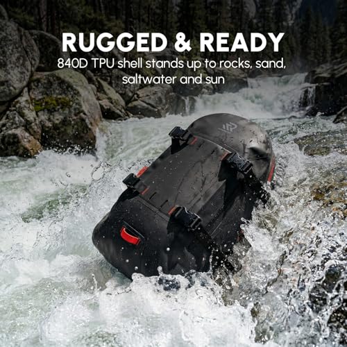 Premium IPX7 Airtight Waterproof Backpack for Kayaking Black | Boating, Paddle Boarding, Fishing, 30L with Resin Zipper, Rugged Gear Protection Submersible Backpack, Water Sports, Surfing - color: Black