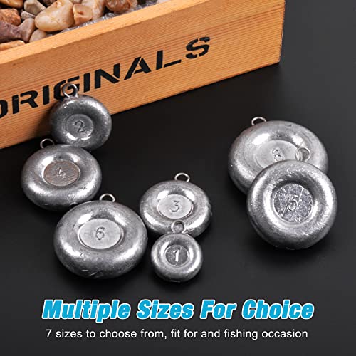 Disc Sinkers Fishing Weights, Coin Sinkers Weights Saltwater Surf Fishing Weights Catfishing Gear Tackle 8oz 6oz 5oz 4oz 3oz 2oz 1oz - style: 4pcs Mix Kit(4+5+6+8oz)