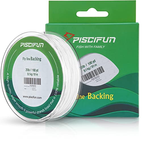 Piscifun Fly Line Backing, Braided Fly Backing Line - color: White, size: 20lb/100yd