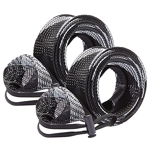 BASSDASH Casting Spinning Fishing Rod Sleeves Protective Rod Socks for Fishing Poles Up to 7-1/2ft - color: Black & White - 2pcs, size: For Casting Rod up to 7-1/2 ft