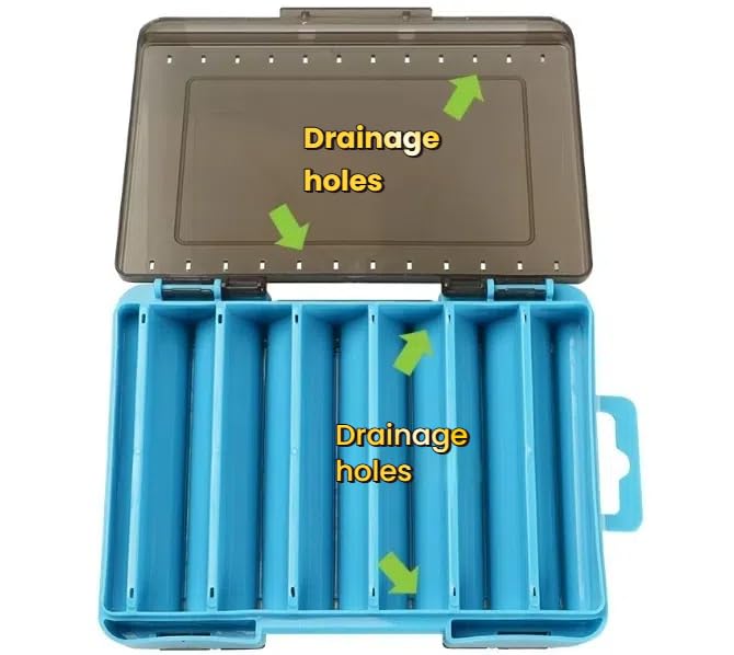 Waterproof Fishing Tackle Box with Dividers & Tray | Organized Tackle Storage for Fishing Gear-Black - color: Black, size: Large