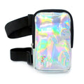 Holographic Thigh Bag | Leg Harness for Women | Outdoor Waist Pouch | Carnival Hiking Travel Fanny Pack with Adjustable Straps | Silver - color: Silver
