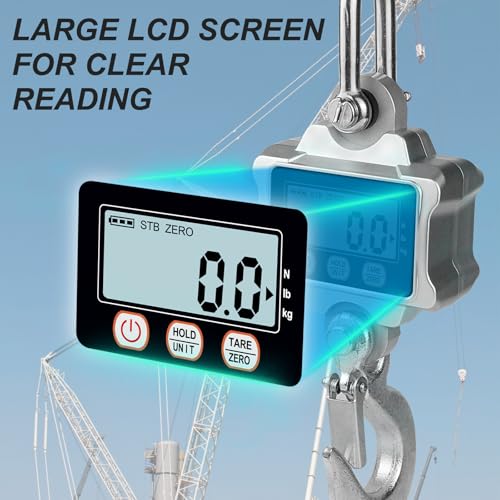 Hyindoor Digital Crane Scale 1000kg/2200lb Digtal Hanging Scale Heavy Duty Industrial Crane Scale for Farm, Factory, Construction, Hunting - size: S1-1000kg/2200lb