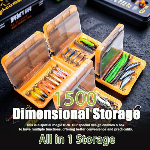 5 Pack Mini Plastic Tackle Boxes for Small Tackle Box Organizer, Ideal for Fishing Storage Containers, Kayak Fly Boxes Large - color: Orange Upgrade 5 pack
