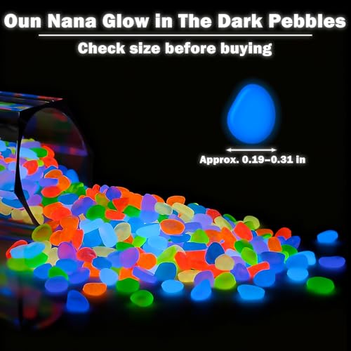 400pcs Glow in the Dark Rocks for Outdoor Garden & Aquarium – Luminous Stones for Landscaping, Pathway, Patio, Driveway, Walkway, Fish Tank, Plant Pots(Multicolor) - color: Multi