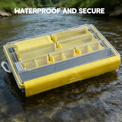 Waterproof Fishing Tackle Box, XC49/XC50 Deep Tackle Trays Fishing Plastic Box Organizer with Adjustable Dividers Transparent Fishing Gear & Accessories Storage Box for Saltwater Freshwater Fishing - style: XC-50 (10.83"x7.19"x7.15")-1pc