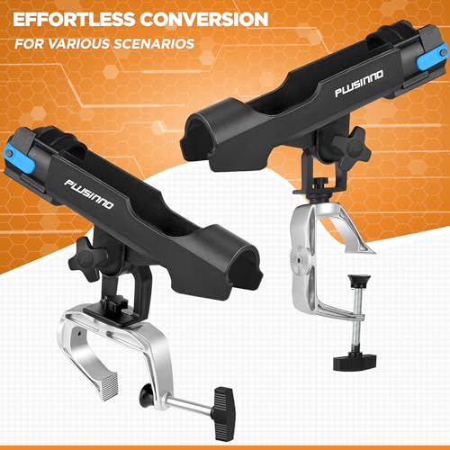 PLUSINNO Fishing Boat Rods Holder Large Clamp Opening 360 Degree Adjustable Fishing Rod Racks Folding Holder - color: RH20 MAX OPENING1.97 inch 1Pack