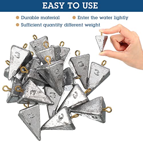 Shimeyao 18 Pieces Pyramid Sinkers Fishing Weights Triangle Fishing Sinkers Rig Pyramid Sinker for Ocean Saltwater Surf Bass Casting Gear Tackle - size: 3 oz