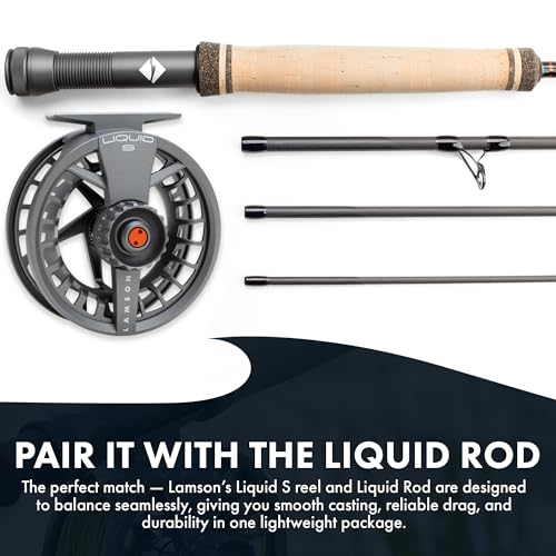 LAMSON | Liquid S-Series & HD Fly Fishing Reels | All-Water | Large Arbor, Powerful Sealed Drag, Pressure Cast Aluminum - color: SMOKE, size: -7+