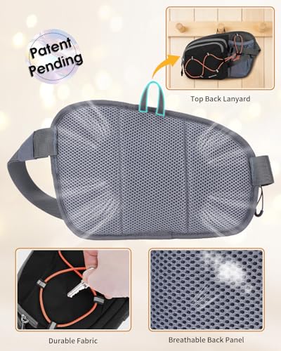 sportsnew Hydration Waist Pack with Water Bottle Holder, 2L Large Fanny Pack for Running Hiking Dog Walking, Water-Resistant Crossbody Waist Bag for Men Women, Patent Pending - style: Black