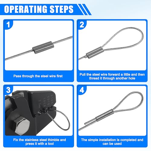 Fishing Crimping Tool Kit Wire Crimping Tool Stainless Steel Fishing Crimping Pliers with 300pcs Aluminum Crimp Sleeves Kit Effort-Saving Wire Crimper Tool, 4 Size Crimp Sleeves Fishing Tackle Pliers - color: High Carbon Crimping Pliers