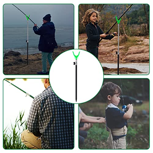 6 Pcs Extendable Fishing Rod Holder for Ground Fishing Pole Holders Surf Catfish Rod Holder for Bank Ground Sand - style: Hole Style