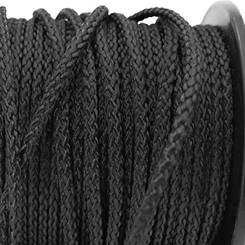 emma kites 100% Black Kevlar Braided Cord (0.4~4.6mm Dia, 50lb~1700lb) High Strength, Abrasion Flame Resistant, Tough Survival Tactical Cord Model Rocket Paracord Snare Line Fishing Assist Cord - size: 550Lbs | 200Ft