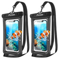 ProCase 2 Pack Floating Waterproof Phone Pouch IPX8, Universal Dry Bag Fits iPhone 17/16/15/14/13 Series, Galaxy S24/S23/S22, Pixel 8/7 (Up to 7”), Touchscreen, Underwater & Snow Protection -Black - color: Black