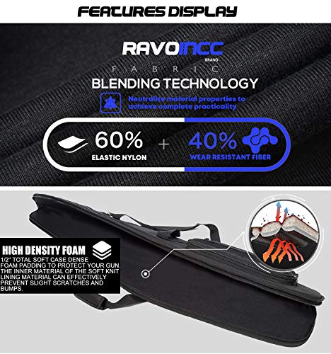 RAVOINCC Rifle Case Soft Shotgun Cases - Water Resistant Gun Carry Bag for Scoped Rifles with 3 Accessory Pockets Adjustable Shoulder Strap Available Length in 46 52 Inch - color: Black, size: 46inch