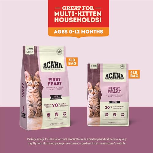 ACANA Dry Cat Food for Kittens First Feast Chicken and Fish 7lb Bag - size: 7 Pound (Pack of 1)
