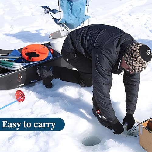 Adnee Ice Fishing Tip-Up - 10.5" Thermal Tip-Up with Orange Pole Flags - Freeze-Proof Ice Fishing Accessories Covers 10" Hole