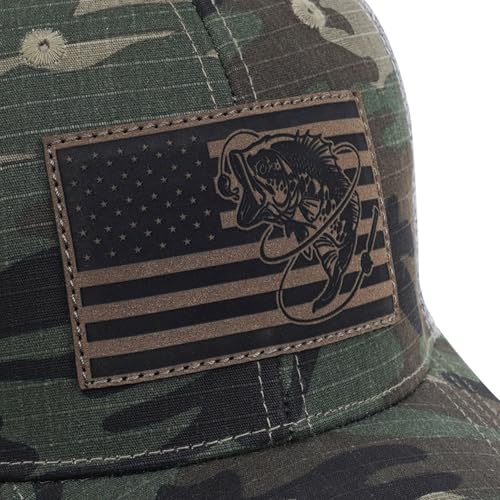 Fishing Gifts for Men - Snapback & Trucker Hats - American Flag Outdoor Fishing Hat - color: 04.camo (Mirrored)
