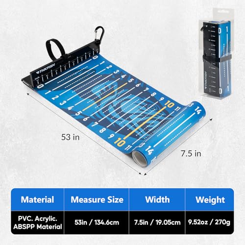 THKFISH 53in Fish Ruler with Measuring Board, Portable Waterproof Folding Fishing Ruler Fish Measuring Tape for Boat, Kayak, Coolers, Yacht and Workbench (Blue) - color: Blue