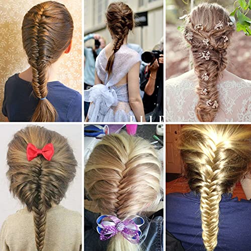 AKOAK 3 Pcs (Black, Gray, White) Hair Accessories - Fish Bone Braid Centipede, Twist Tool for DIY Hairstyles and French Braids