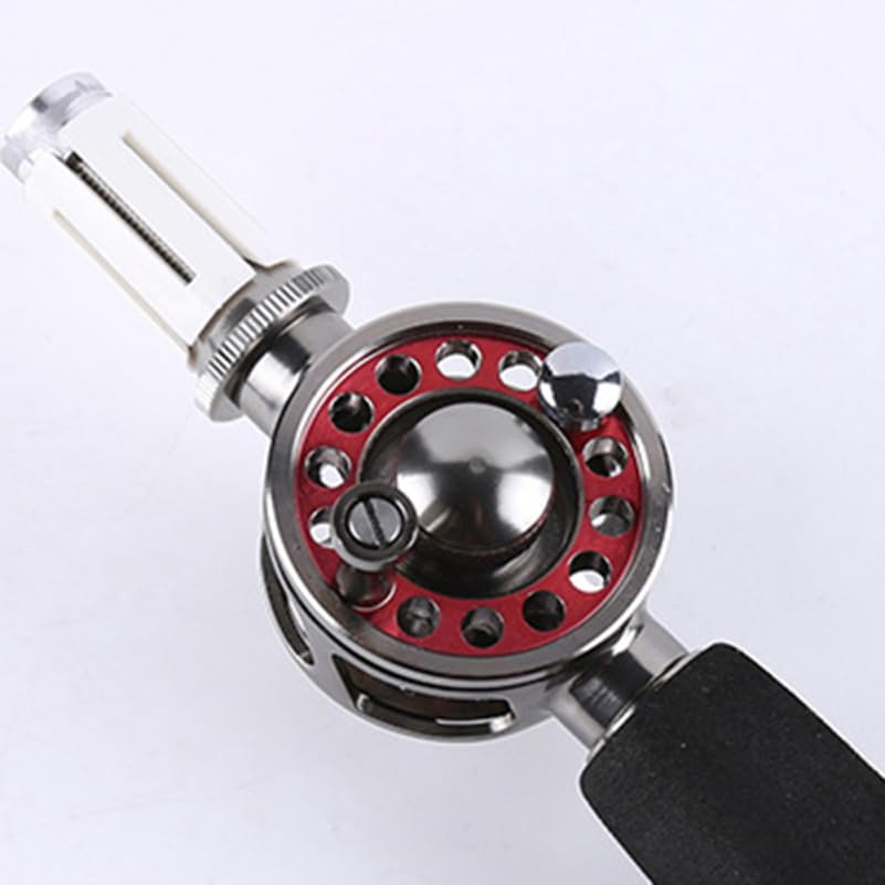 BESPORTBLE Automatic Fishing Line Spooler Machine, Portable Reel Winder Tool for Spinning, Baitcasting, and Low-Profile Reels, Adjustable Magnetic Knob and Star Shape Spanner, Black Metal