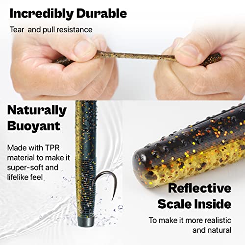 Ned Rig Baits Kit,TRD Soft Plastic Worms or Crawfish for Bass Fishing - color: Worm Kit