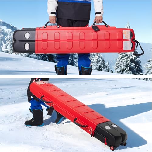 XCMAN Ski Case for Air Travel Hard Storage Portable Cart Case Suitable for Snowboards,Fishing Rods, Water skis,Spearfishing - size: 91L