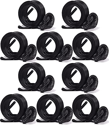 Fishing Rod Sock Mesh Sleeve Rod Cover Braided Mesh Rod Protector Pole Gloves Fishing Tools for Fly, Casting, Sea Fishing Rod - color: Black Color Set (10pc)