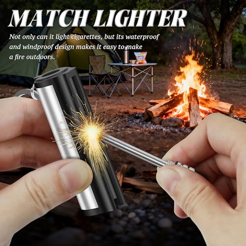X-LIGHTER Waterproof Cigarette Case 100s King Size, with 2pcs Permanent Match Lighter, Multi-Function EDC Cigarettes Holder Cases for Outdoor, Camping, Fishing