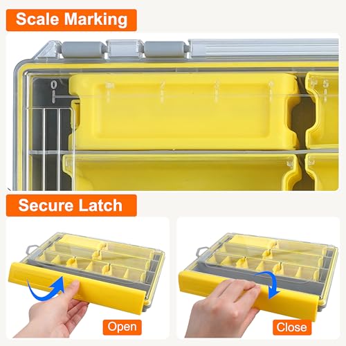OROOTL Waterproof Fishing Tackle Box Organizer Versatile Storage Organizer Box with Adjustable Dividers Transparent Tackle Boxes Saltwater Freshwater Fly Fishing Accessories Gift for Men, XC-50 - style: XC-50 (10.83"x7.19"x1.75")-1pcs
