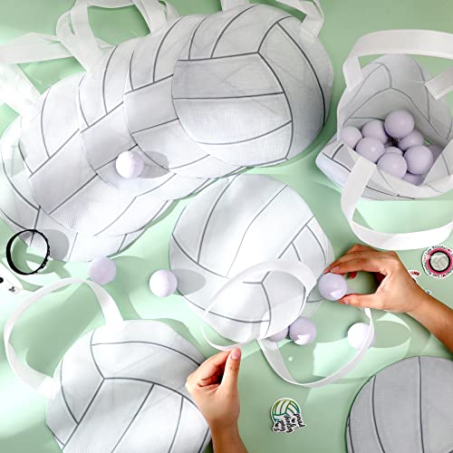 Shihanee 24 Pcs Volleyball Gift Bags Ball Themed Party Treat Bags Volleyball Goodie Candy Handbags Non Woven for Sport Game Theme Supplies - style: Volleyball