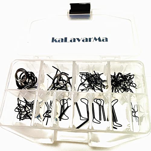 Kalavarma Fly Fishing Rod Repair Guide Kit Classic Fly Rod Wire Loop Fly Tops Sliver,Black,Gun Smoke Color - color: Black